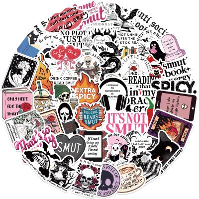 50pcs Book Stickers for Kindle, Smutty Bookish Sticker Pack for Readers Adult Spicy Booktok Vinyl Decals for Laptop Ebook Reader Water Bottle Girls Holographic Waterproof Smut Romance (Smut Bookish)