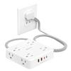 2 Prong Power Strip, WRXDMC 2 Prong to 3 Prong Outlet Adapter, 1400J Two Prong Surge Protector, 5ft Braided Extension Cord with Thin Flat Polarized Plug, 8 AC&4 USB, Wall Mountable for Old House view 1