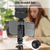 Cuifati Phone Tripod Holder Stand Adapter Dual Cold Shoe for Microphone Fill Light Camera, 1/4in Thread, Wide Compatibility, Adjust Angle, V Shape Rubber Groove Design view 4