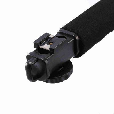 Black Video Camera Stabilizing Handle for Action Shots with Shoe Mount for Mic and Light Skateboarding, Extreme Sports
