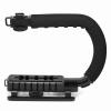 Black Video Camera Stabilizing Handle for Action Shots with Shoe Mount for Mic and Light Skateboarding, Extreme Sports view 3