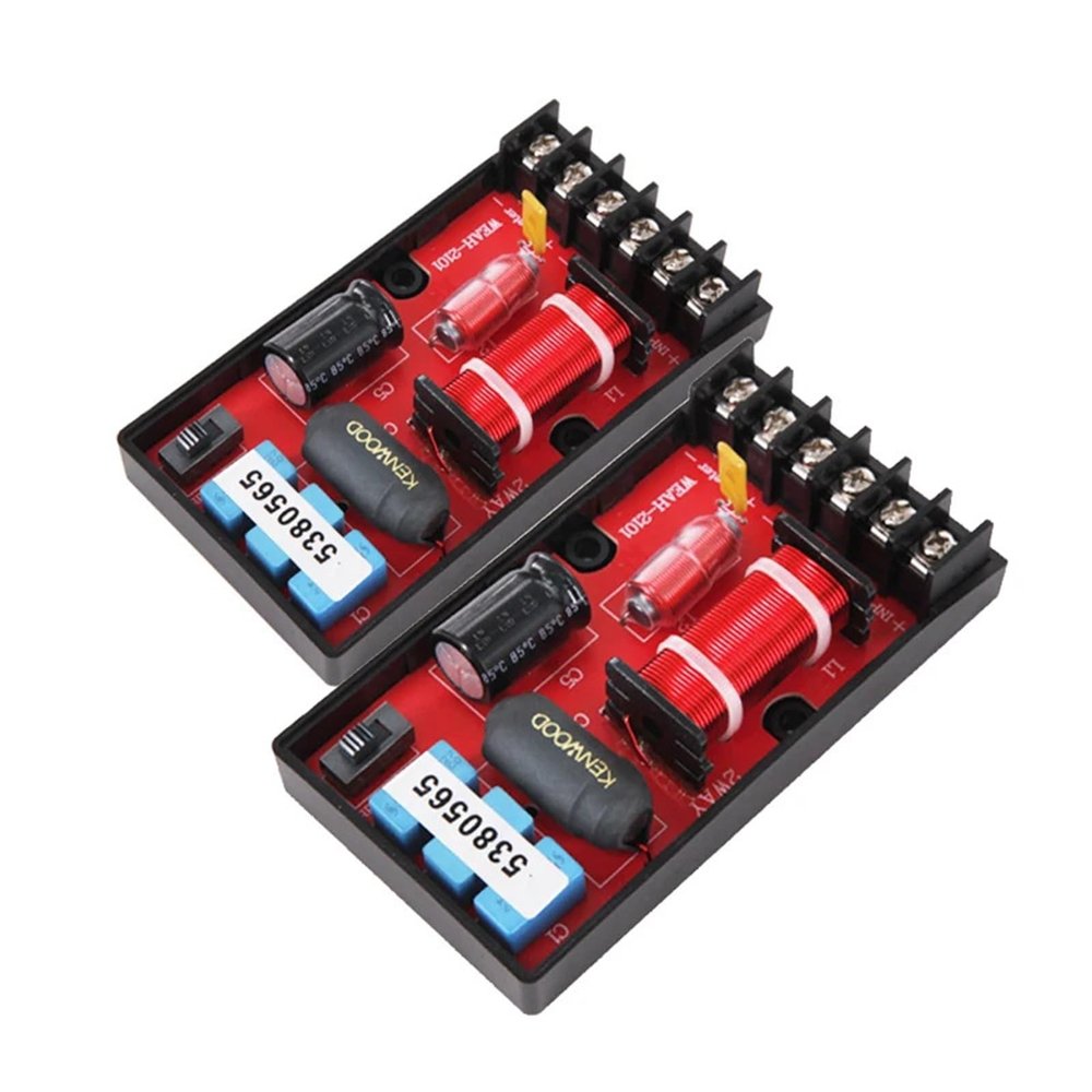 JOTXAW 2PCS 2 Way 120W Filter Circuit Frequency Divider Home Theater Automotive Speaker HiFi Stereo Audio 59Hz-20KHz Crossover Filters