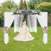 10ft Adjustable Height Wedding Photo Booth, Outdoor Wedding Canopy Chuppah Mandap for Wedding Photography Show Party-Hardware Kit view 1