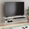 Furinno Moretti TV Stand, 3-Tier Metal Frame Modern Entertainment Center, Open Shelf TV Console for TV up to 70 Inch, for Living Room, Bedroom, Solid White view 2