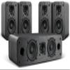 Saiyin 5.0 Home Theater System, 100w HiFi Surround Sound Speakers with Stereo Surround Sound and Classic Rretro Wood Grain for TV/PC, Passive, Amplifier or Receiver Required, Cable Not Included view 1