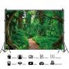 15x10ft Forest Backdrop Tropical Rain Forest Photography Background Path Backdrop Natural Tropical Jungle Landscape Background for Kids Adult Holiday Tourism Banner Photo Shot Props view 3