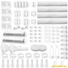 [313Pcs] Cable Management Kit, 67 Adhesive Cable Clips, Topavatop Desk Cord Organizer, 22 Reusable Cable Strap, 4 Cable Sleeve Split, 200 Nylon Cable Zip Ties with 20 Mounts for TV Office Home, White view 1