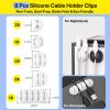 [313Pcs] Cable Management Kit, 67 Adhesive Cable Clips, Topavatop Desk Cord Organizer, 22 Reusable Cable Strap, 4 Cable Sleeve Split, 200 Nylon Cable Zip Ties with 20 Mounts for TV Office Home, White view 3