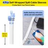 [313Pcs] Cable Management Kit, 67 Adhesive Cable Clips, Topavatop Desk Cord Organizer, 22 Reusable Cable Strap, 4 Cable Sleeve Split, 200 Nylon Cable Zip Ties with 20 Mounts for TV Office Home, White view 4