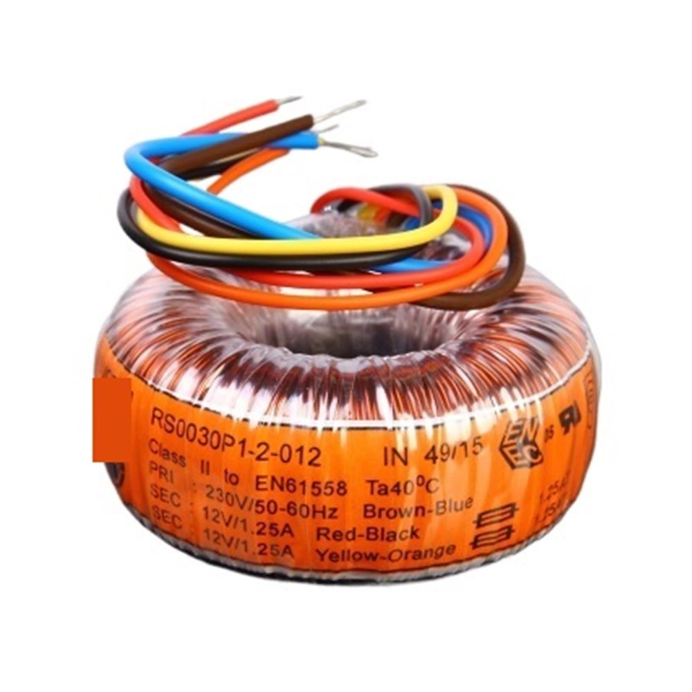Aoleaby 30W Dual 6V 9V 12V 15V 18V 25V Toroidal Transformer Ring Cow 30VA(30W Dual 12V)