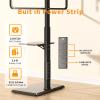 Afaloona Universal Floor TV Stand, TV Floor Mount Stand with Power Outlet & Removable Shelf for 32-75 inch TV up to 110 lbs, Swivel and Height Adjustable Tall TV Stand for Bedroom(TCP01-2-M-A01) view 2