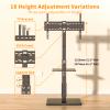 Afaloona Universal Floor TV Stand, TV Floor Mount Stand with Power Outlet & Removable Shelf for 32-75 inch TV up to 110 lbs, Swivel and Height Adjustable Tall TV Stand for Bedroom(TCP01-2-M-A01) view 3
