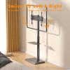 Afaloona Universal Floor TV Stand, TV Floor Mount Stand with Power Outlet & Removable Shelf for 32-75 inch TV up to 110 lbs, Swivel and Height Adjustable Tall TV Stand for Bedroom(TCP01-2-M-A01) view 4