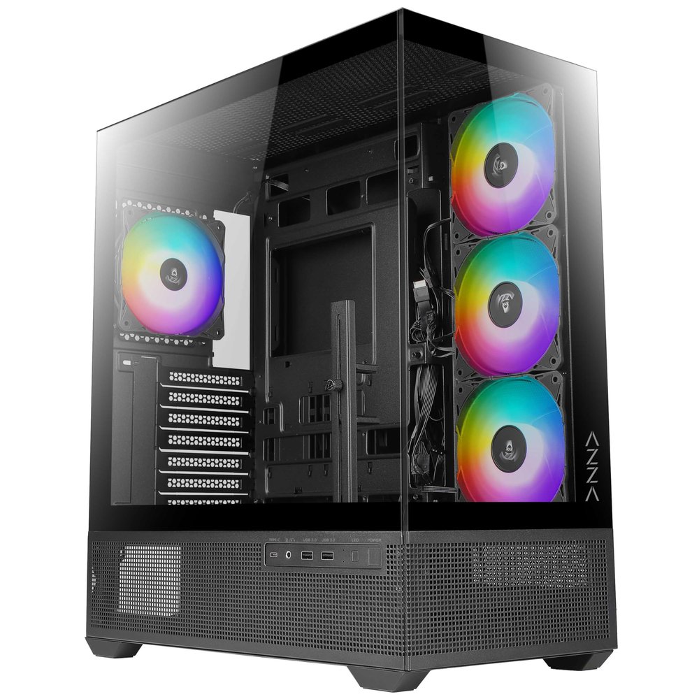 AZZA CSAZ-501B Tiara/Gaming/ATX Mid-Tower/Computer Case/Tempered Glass Panel