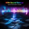 SIMCFUN Desktop RGB Tilt Speaker Stands with Dynamic LED Spectrum Analyzer-Vibration Absorption Pad-Small and Medium Bookshelf/Computer Speakers  Adjustable Light Modes Music Spectrum view 2