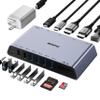 BENFEI DisplayLink 12-in-1 USB 3.0 Universal Docking Station with Dual HDMI Display/6*USB Ports/SD/TF Card Reader/Gigabit Ethernet Network/3.5mm Female Headphone Jack Compatible with Windows and Mac view 1