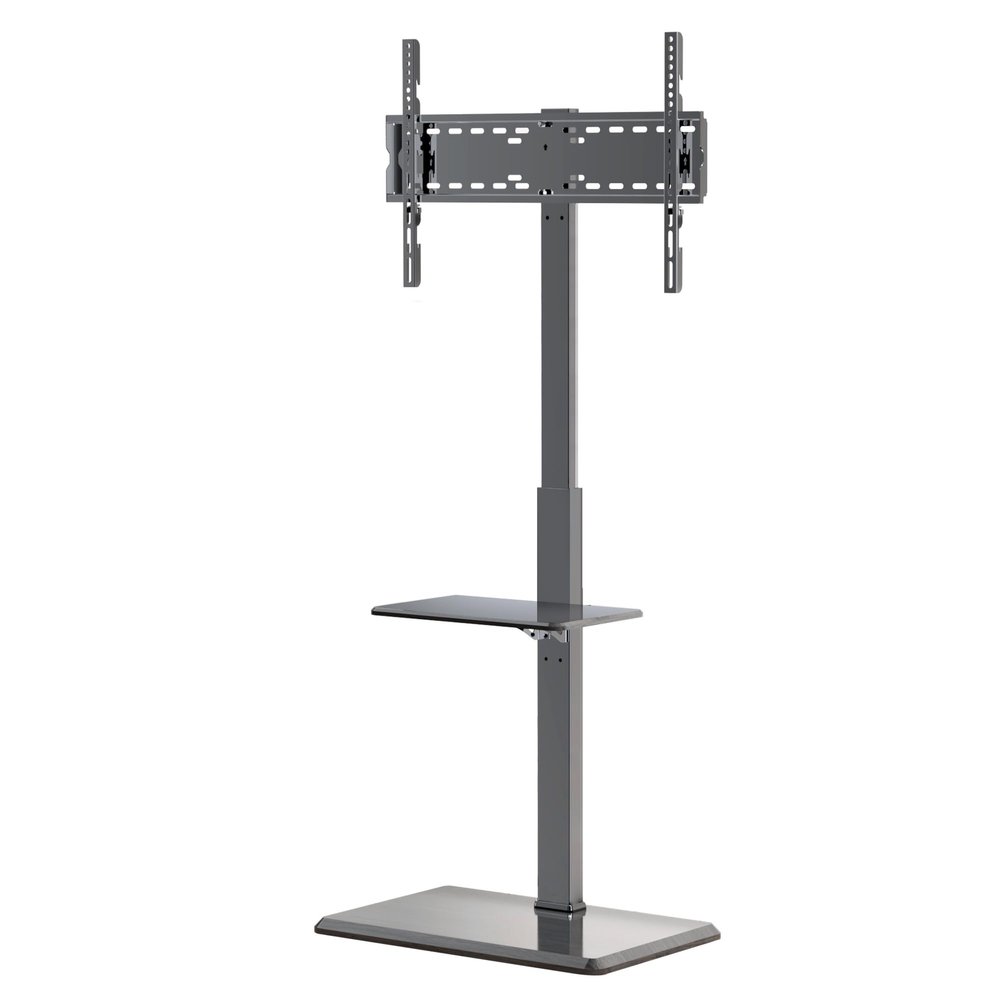 Afaloona Universal Floor TV Stand,TV Floor Mount Stand with Removable Shelf for 32-75 inch TV up to 110 lbs, Swivel and Height Adjustable Tall TV Stand for Bedroom,Office(TCP01-2-M-A02)