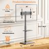 Afaloona Universal Floor TV Stand,TV Floor Mount Stand with Removable Shelf for 32-75 inch TV up to 110 lbs, Swivel and Height Adjustable Tall TV Stand for Bedroom,Office(TCP01-2-M-A02) view 3