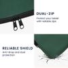 kwmobile Canvas Protective Cover Compatible with 6,8-7" eReader Cover - Canvas Cover for e-Reader with Zip - Dark Green view 4