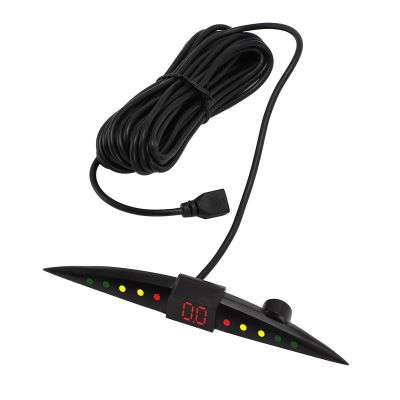 Car Reverse Backup System, 4 Sensors Parking Assistance Kit with LED Display Buzzer Alarm for Safe Driving ABS Black