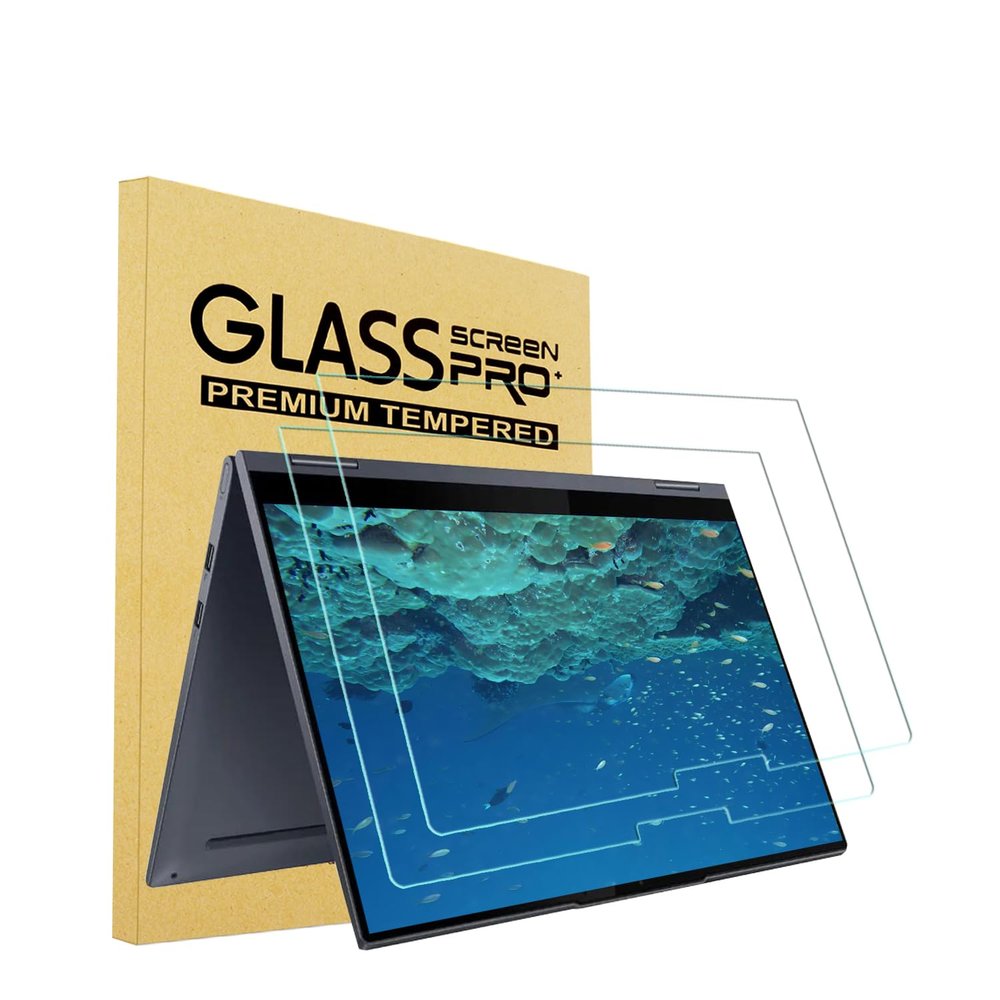 2 Pack Tempered Glass Screen Protector for Lenovo IdeaPad Flex 5/ 5i Chromebook Plus 14", IdeaPad Flex 5/ 5i 14 2-in-1,Flex 5i 14" Touchscreen 2-in-1 Laptop, 2.5D, HD Clear, 9H, Anti-Scratch