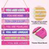 FIOBEE Girls Room Dcor for Teen Girls Boys with LED Light Wall Decor for Bedroom Motivational Inspirational Wall Art Girl Room Decoration for Kids Studyroom, 8 Kinds of Lights, Purple Game view 3