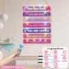 FIOBEE Girls Room Dcor for Teen Girls Boys with LED Light Wall Decor for Bedroom Motivational Inspirational Wall Art Girl Room Decoration for Kids Studyroom, 8 Kinds of Lights, Purple Game view 4