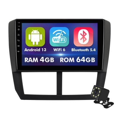 9 Inch IPS Touchscreen Android 13 Car Stereo for Subaru Forester 2008-2012 Impreza 2008-2011 with Wireless CarPlay & Android Auto 4+64GB Car Radio, Support GPS, WiFi 6, Bluetooth,5.4, Backup Camera,