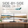 24-57 inch Dual Vertical Monitor Mount, Heavy Duty Monitor Arm for 2 Monitors, up to 59.4 lbs, Extra Tall/Wide Adjustable, Premium Aluminum Dual Monitor Desk Mount, VESA 75x75-200x200 mm view 2