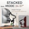 24-57 inch Dual Vertical Monitor Mount, Heavy Duty Monitor Arm for 2 Monitors, up to 59.4 lbs, Extra Tall/Wide Adjustable, Premium Aluminum Dual Monitor Desk Mount, VESA 75x75-200x200 mm view 3