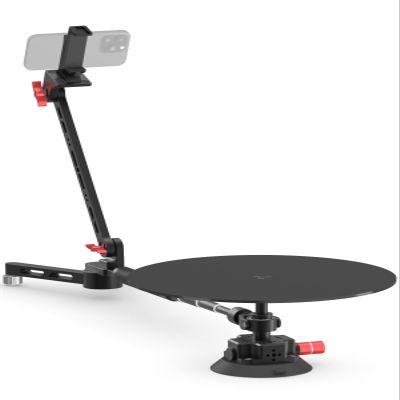 360 Spinning Camera rig, 360 Degree Spinner with 43.3in Extension Poles Professional Photography Turntable Rotating Camera Slider 360 Rotating Shooting Suction Cup Base with Multiple Interfaces