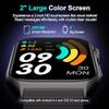 Digital Watch with 2" HD Color Screen, 45 Days Long Battery, IP68 Waterproof, Answer/Make Call/Quick Reply/AI Voice Assistant, 100+ Sport Modes, Health Fitness Tracker for Android and iOS (Black) view 2