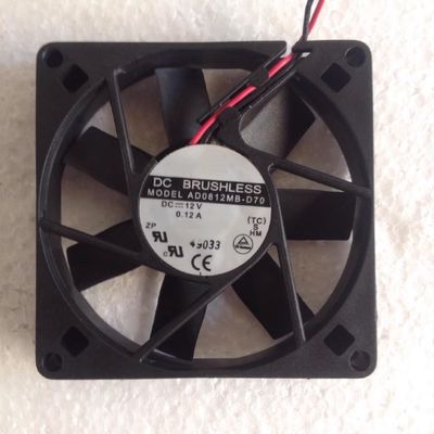 AD0812MB-D70 2-Wire DC 12V 0.12A 1.44W 80x80x15mm Cooling Fan