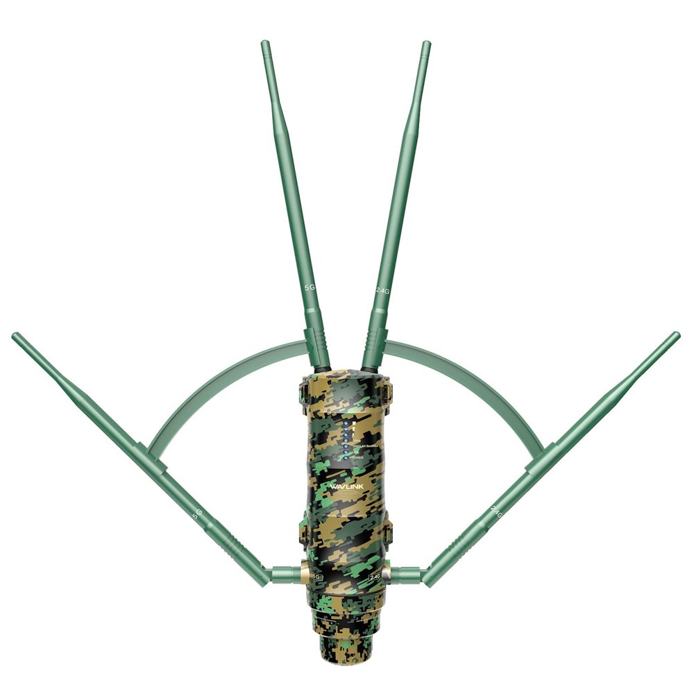 WAVLINK Outdoor WiFi Extender AC1200 Wireless Access Point with Active POE, High Power Dual Band 2.4G+5G Weatherproof Outdoor WiFi Repeater WiFi Range Extender,Mesh Extender 4x7dBi Omni Antennas