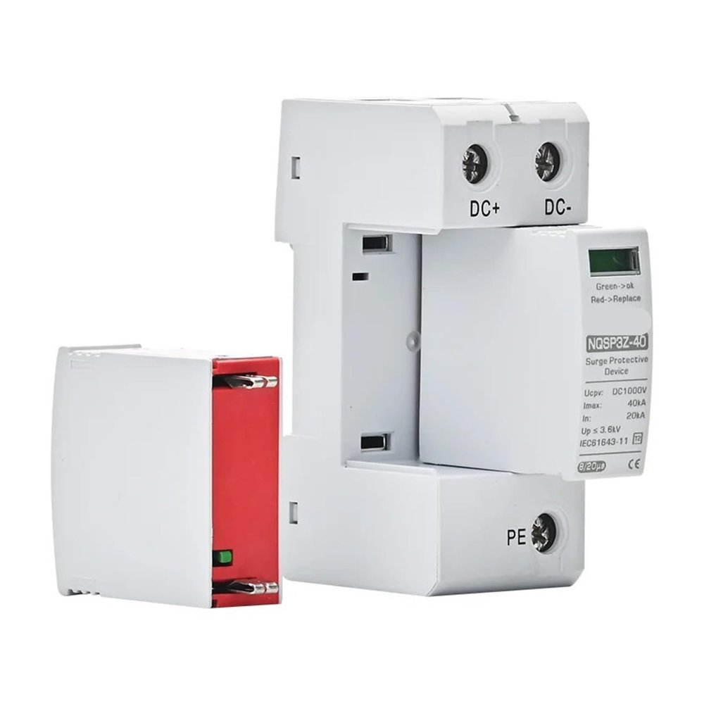 Surge Arrester Protective Lightning Protector Solar Photovoltaic DC SPD Surge Protector 2P 20KA 40KA 250V 500V 1000V High Efficiency Lightning Protection Device(20-40KA DC250V)