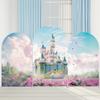 Aerdce Castle Theme Arch Backdrop Cover Chiara Backdrops Stretchy Arched Stands Covers for Princess Birthday Party Fairy Tale and Fantasy Events Decoration(Only Cover) view 2
