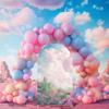 Aerdce Castle Theme Arch Backdrop Cover Chiara Backdrops Stretchy Arched Stands Covers for Princess Birthday Party Fairy Tale and Fantasy Events Decoration(Only Cover) view 4