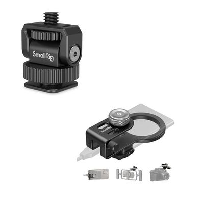 Bundle: SmallRig 1/4" Mini Ball Head Cold Shoe Mount Adapter 3577+ SMALLRIG SSD Holder 2-in-1 SSD Mount Bracket for MagSafe with Cold Shoe Cable Clamp 4779