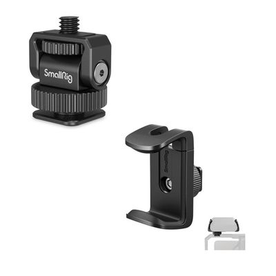 Bundle: SmallRig 1/4" Mini Ball Head Cold Shoe Mount Adapter with 1/4"-20 Thread 3577+ SMALLRIG Power Bank Holder with Cold Shoe Mount 4600