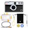 KODAK EKTAR H35N Half Frame Film Camera, 35mm, Reusable, Focus-Free, Bulb Function, Built-in Star Filter, Coated Improved Lens (Film & AAA Battery are not Included) (Striped Black, Premium Kit) view 1
