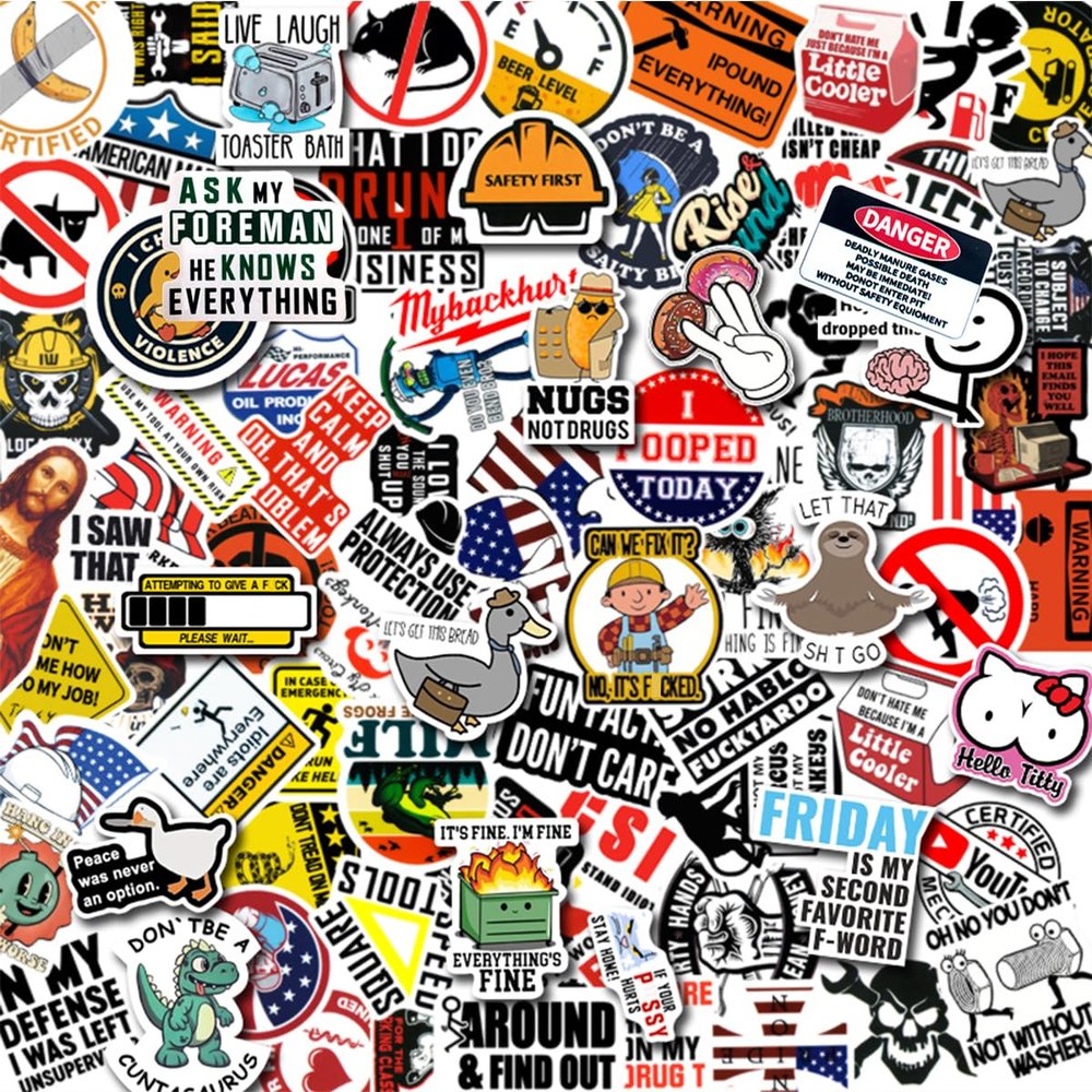 150pcs Funny Stickers for Adults Prank Meme Hilarious Sticker Pack for Laptop Hard Hat Work Computers Water Bottles Funny Vinyl Waterproof Decals (150)