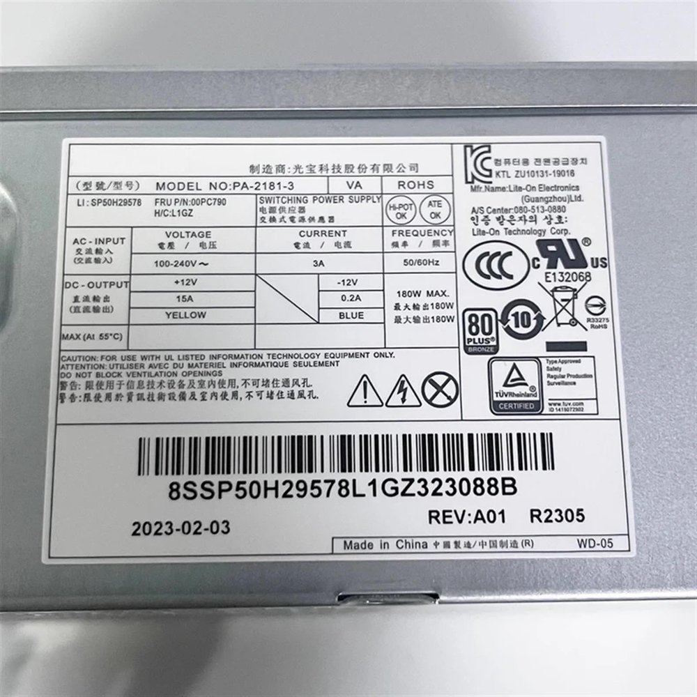 00PC790 For SFF 180W PSU Power Supply 10+4Pin HK280-73PP PA-2181-3 FSP180-20TLA PCJ010(PA-2181-3)