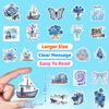 100PCS Blue Aesthetic Sticker Coastal Stickers Pack Water Bottle Stickers for Kids Laptop Vinyl Waterproof Sticker for Girls view 3