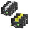 Compatible for Brother P-Touch Heat Shrink Tubing Label Tape HSe-611 HSe611 HS611 HS-611 Black on Yellow and 5PK HSe211 HSe-211 HS-211 HS211 Black on White 5.8mm 0.23'' view 1