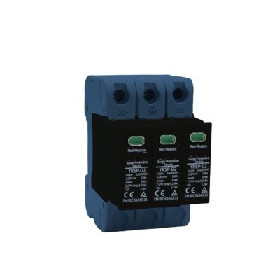 DC SPD 3P 20-40KA 1000V 1500V Surge Protective Device Low-Voltage Arrester House Din Rail 3 Poles Protector YRSP-D12 T1+T2 1Pcs(3P 1000V)