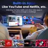 CarlinKit 3-in-1 CarPlay AI Box 2026 Wireless CarPlay Android 13.0 AI Box Video Adapter,Support NetfIix/YouTube TikTok, 8-Core SM6115/4G/GPS+Glonass/4+64G view 3