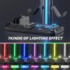KDD Headset Stand with Charging Station - Detachable Controller Holder with 9 Light Modes - Rotatable Headphone Hanger with USB A&C Charger Ports - Earphone Hook for PC Gaming Accessories Storage view 4