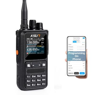 KSUN Ham Radio Handheld Support Bluetooth App Programming Ham Radios Equipped with a 1.77-inch Color Display NOAA Weather FM Radio for Hiking, Security, Rescue UV110D