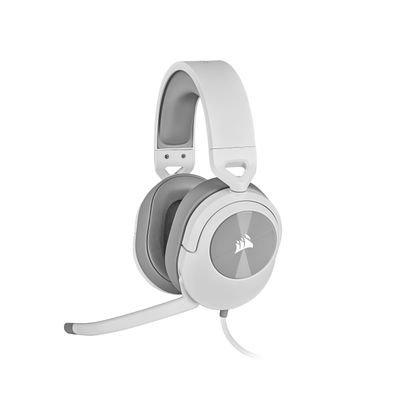Corsair HS55 Surround v2 Multiplatform Gaming Headset Dolby Atmos Lightweight Memory-Foam Leatherette Omni-Directional Microphone PC, Mac, PS5/PS4, Xbox Series X|S, Switch, Mobile White