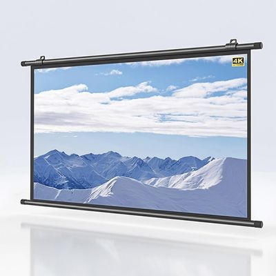 GSKDZG 50 Inch 60 Inch 72 Inch Projector Screen Manual Pull Down Projection Screen 4K HD Home Theater Movie Screen for Indoor Outdoor Office Travel(30 Inch (4:3))